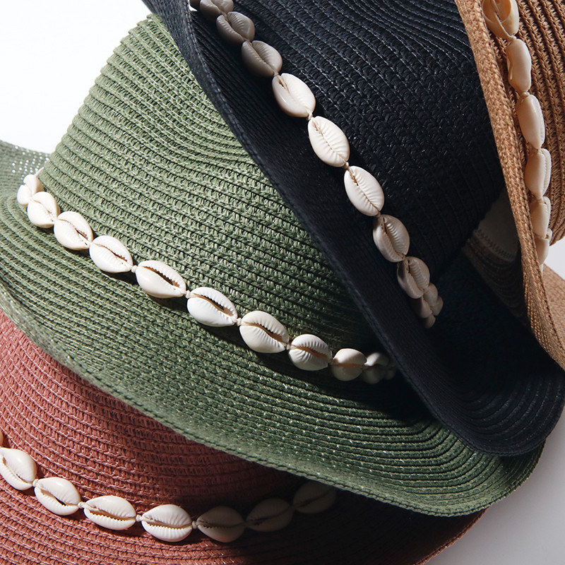 Divat Shell Cowboy Cowgirl Kalap Női Férfi Szalmakalap Széles Karimájú Strandkalap Nyári Nyaralás Panama Napsapka Nagyker