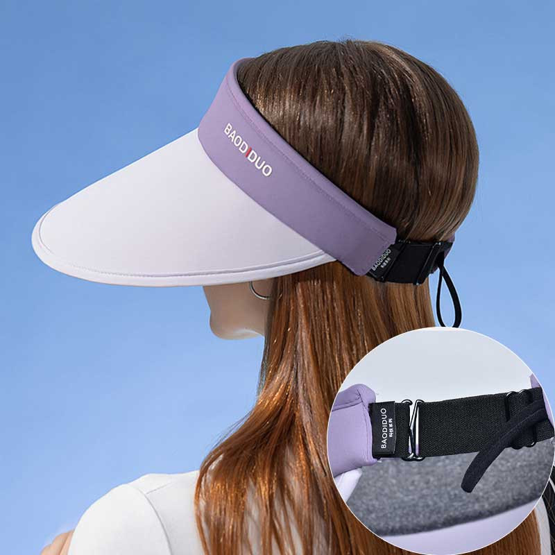 Novi ženski šešir za sunčanje s produženim obodom od 16 cm, sklopivi anti-UV ljetni šešir za putovanja uz plažu, elastična traka u dvije boje, prazan cilindar