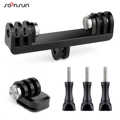 SOONSUN dvigubo tvirtinimo adapteris šalto bato trikojo adapteris, skirtas GoPro Hero 11 10 9 8 7 6 5 4 DJI veiksmo kamera, pritvirtinta prie SLR fotoaparato