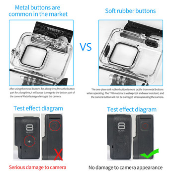 60M водоустойчив калъф за GoPro Hero 8 Черен гмуркащ защитен капак за подводно гмуркане за аксесоари Go Pro 8