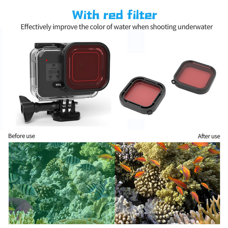 60M Vodootporno kućište za GoPro Hero 8 Black Diving Zaštitna podvodna podvodna maska za Go Pro 8 Dodaci