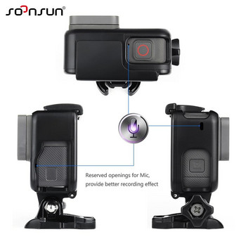 Προστατευτική θήκη περιβλήματος βάσης SOONSUN για GoPro Hero 5 6 7 Μαύρο Λευκό Ασημί ανοιχτό πλευρικό κλουβί για αξεσουάρ κάμερας Go Pro