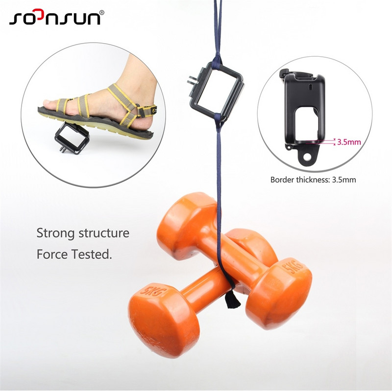 SOONSUN zaštitno kućište za montiranje na okvir za GoPro Hero 5 6 7 crno-bijelo srebrno bočno otvoreno kućište za dodatke Go Pro kamere