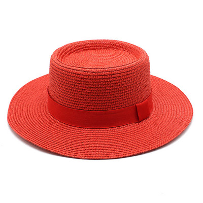 Ljetni šeširi za plažu u 20 boja za žene, muškarci, sklopivi slamnati šešir s okruglim ravnim vrhom i velikim obodom, jednobojne kape za odmor na otvorenom