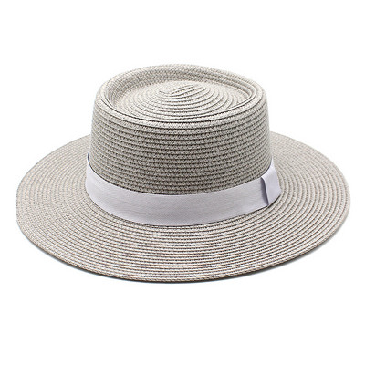 Ljetni šeširi za plažu u 20 boja za žene, muškarci, sklopivi slamnati šešir s okruglim ravnim vrhom i velikim obodom, jednobojne kape za odmor na otvorenom