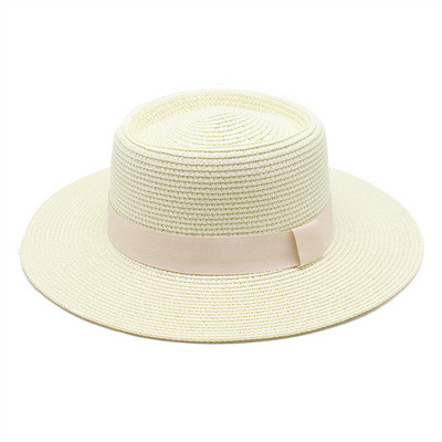 Ljetni šeširi za plažu u 20 boja za žene, muškarci, sklopivi slamnati šešir s okruglim ravnim vrhom i velikim obodom, jednobojne kape za odmor na otvorenom