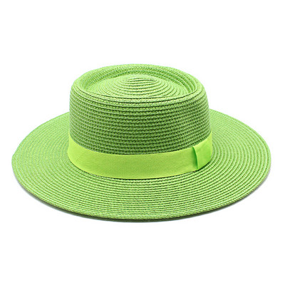 Ljetni šeširi za plažu u 20 boja za žene, muškarci, sklopivi slamnati šešir s okruglim ravnim vrhom i velikim obodom, jednobojne kape za odmor na otvorenom