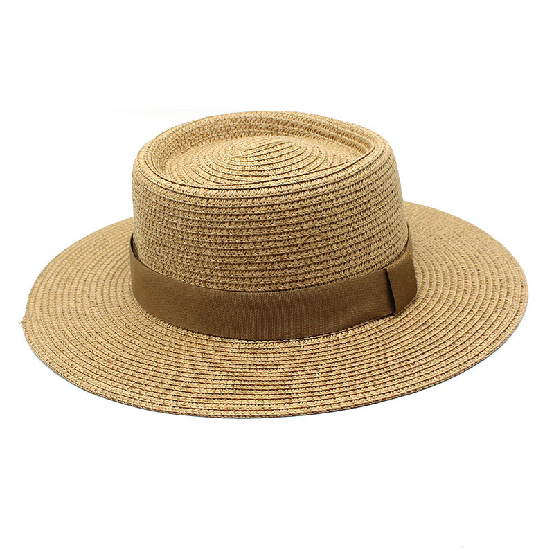 Ljetni šeširi za plažu u 20 boja za žene, muškarci, sklopivi slamnati šešir s okruglim ravnim vrhom i velikim obodom, jednobojne kape za odmor na otvorenom
