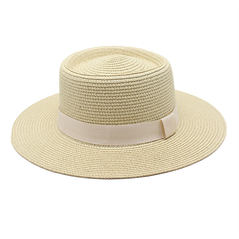 Ljetni šeširi za plažu u 20 boja za žene, muškarci, sklopivi slamnati šešir s okruglim ravnim vrhom i velikim obodom, jednobojne kape za odmor na otvorenom