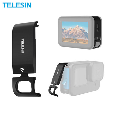 TELESIN for GoPro Hero 11 10 9 Black Action kameras maināms akumulatora vāciņš ar C tipa uzlādes portu, viegli noņemamu sānu vāku