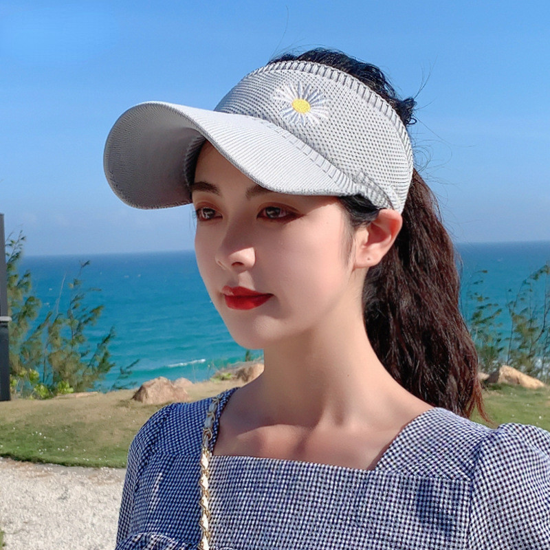 Női üres felső nyári napsapka koreai kötött széles karimájú baseballsapka kültéri sport napellenző sapka napvédő sapkák nőknek traf