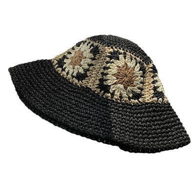 Pălărie de găleată cu croșetat florală din croșetat casual pentru pălărie de pescar moale și cool de vară