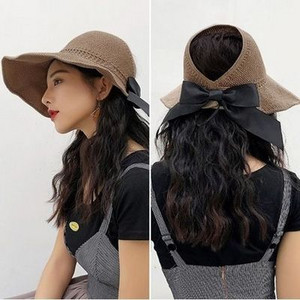 2022. Nova prazna gornja mašna Ženski slamnati šeširi sa širokim obodom Ljetni šeširi za sunčanje za žene Ženski šeširi za plažu Sklopivi zaštitnik za sunčanje Ravni Gorras