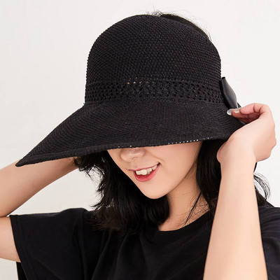2022. Nova prazna gornja mašna Ženski slamnati šeširi sa širokim obodom Ljetni šeširi za sunčanje za žene Ženski šeširi za plažu Sklopivi zaštitnik za sunčanje Ravni Gorras