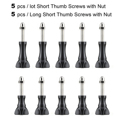 SOONSUN 10 τμχ Μπουλόνι αντίχειρα Μακριά κοντή βίδα για GoPro Hero 10 9 8 7 6 5 4 Προσαρμογέας βάσης τριπόδου για αξεσουάρ DJI YI SJCAM