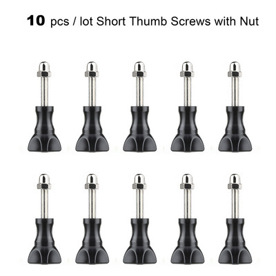 SOONSUN 10 τμχ Μπουλόνι αντίχειρα Μακριά κοντή βίδα για GoPro Hero 10 9 8 7 6 5 4 Προσαρμογέας βάσης τριπόδου για αξεσουάρ DJI YI SJCAM