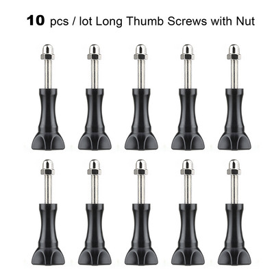 SOONSUN 10 τμχ Μπουλόνι αντίχειρα Μακριά κοντή βίδα για GoPro Hero 10 9 8 7 6 5 4 Προσαρμογέας βάσης τριπόδου για αξεσουάρ DJI YI SJCAM
