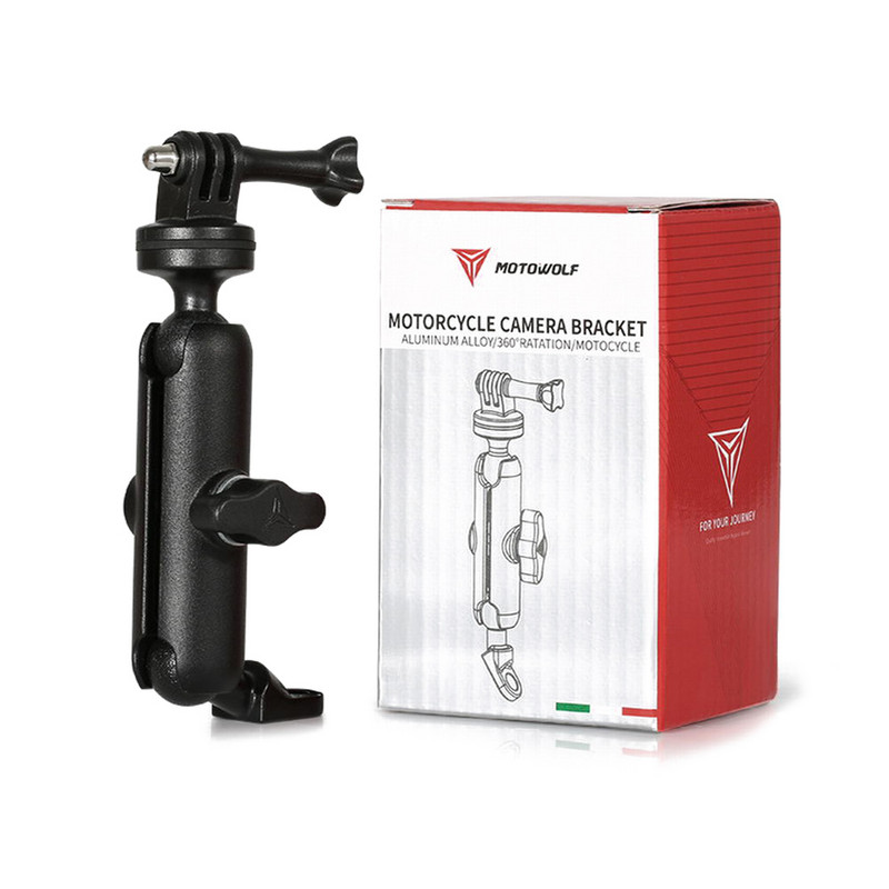 Velosipēda kameras turētājs Stūres stieņa spoguļa stiprinājums Velosipēda kronšteins Metāla motocikls priekš Go Pro Hero 7 8 9 Tālruņa darbības kameras piederumi