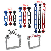 5 7 9 11 inch Dual Ball Head 1" Braț de extensie adaptor pentru îmbinare pentru GoPro Subacvatic Fluture Clamp Mount Scuba Diving Lights Torta