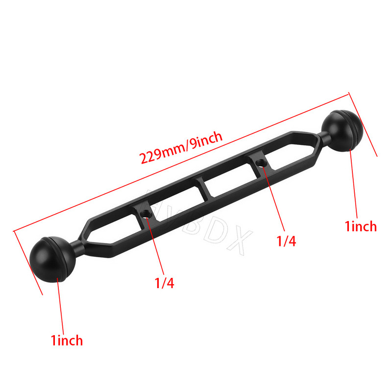 5 7 9 11 inch Dual Ball Head 1" Braț de extensie adaptor pentru îmbinare pentru GoPro Subacvatic Fluture Clamp Mount Scuba Diving Lights Torta