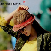 Modni ljetni slamnati ženski šeširi za sunčanje 2017. Fedora Trilby Gangsterska kapa Ljetna kapa za plažu od sunca Slamnati panama šešir s vrpcom Šešir za sunce