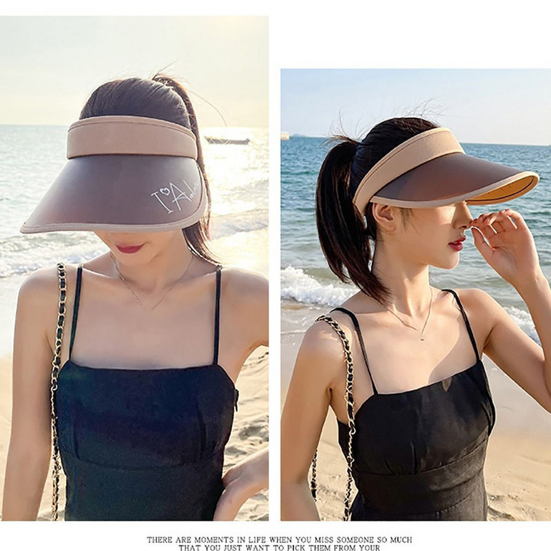 Moterų vasarinė kepurė nuo saulės plačių kraštų pliaže, tuščia viršutinė skrybėlė, reguliuojamas dangtelis nuo saulės, moteriškas lauko sportinis kepurė