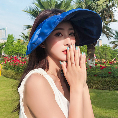 Novi sklopivi ženski ljetni šešir za sunčanje s velikim strehama i širokim obodom za plažu u Hepburn stilu, blagdanska putna kapa za sunčanje Anti-UV panamski vizir