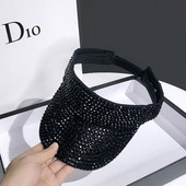 Luksuzni ženski šeširi Empty Top šešir sa vještačkim kamenčićima Kapa za sunčanje Šljokice gorro Ljetni šešir 2021. Ženske kape Hip Hop šešir Running Beach Chapeau