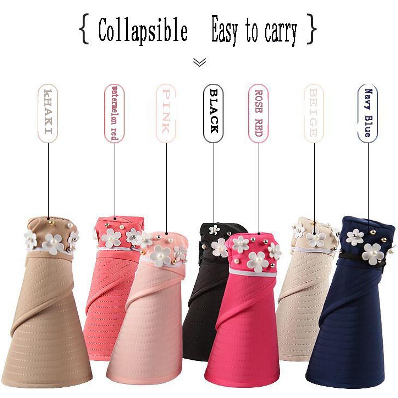 Ymsaid Letné slnečné klobúky Dámske skladacie slnečné klobúky s UV ochranou, slnečné klobúky s priezorom, opaľovacie krémy, šiltovka, chapeau femme, vonkajšia plážová čiapka