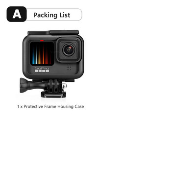 Vamson za GoPro Hero 11 10 9 crna dodatna oprema Zaštitna navlaka Okvir kućište s dvostrukim hladnim čizmama Pokrov objektiva za GoPro 10 kameru