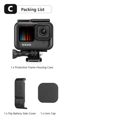 Vamson za GoPro Hero 11 10 9 crna dodatna oprema Zaštitna navlaka Okvir kućište s dvostrukim hladnim čizmama Pokrov objektiva za GoPro 10 kameru