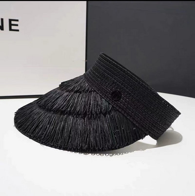 2023 tavaszi nyári szemellenzők szalmakalap női bojt Divattervező Üres felső szabadtéri női napkalapok női szalmakalap strandsapkák