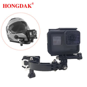 HONGDAK Ρυθμιζόμενη βάση κράνους βάσης για GoPro 11 10 9 8 Xiaomi EKEN Action Camera Βάση κεφαλής ζώνης μοτοσικλέτας