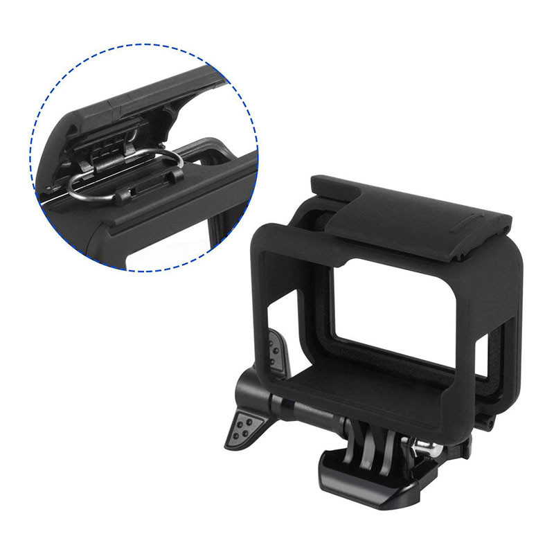 Rėmo dėklas, skirtas „GoPro Hero 7/6/5/Hero“ (2018 m.) Priedai Greitai ištraukiamas kilnojamas lizdas, varžtas (juodas) objektyvas, skirtas go pro 7, baltas sidabras