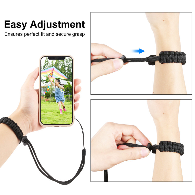 Reguliuojamas riešo dirželis Universalus pintas, apsaugantis nuo pametimo rankinės virvės, skirtas Gopro 9 8 7 6 Insta360 GO 2 Dji OSMO veiksmo kameros priedai