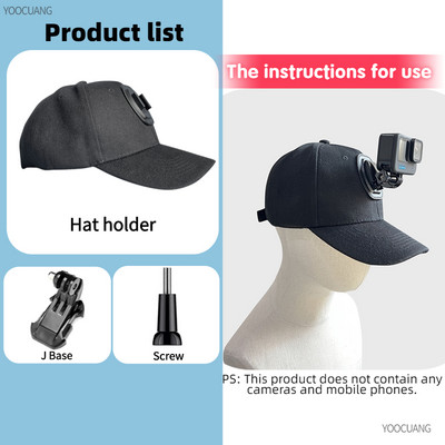 pentru accesorii Go Pro șapcă din pânză pentru pălărie de baseball cu șurub de montare cu cataramă cu cârlig J pentru camera de acțiune GoPro hero 11/10/9/8/7/6 Insta360