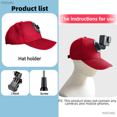 pentru accesorii Go Pro șapcă din pânză pentru pălărie de baseball cu șurub de montare cu cataramă cu cârlig J pentru camera de acțiune GoPro hero 11/10/9/8/7/6 Insta360