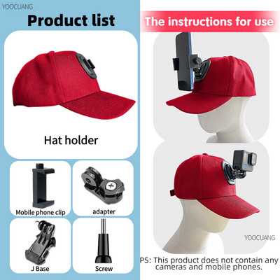 pentru accesorii Go Pro șapcă din pânză pentru pălărie de baseball cu șurub de montare cu cataramă cu cârlig J pentru camera de acțiune GoPro hero 11/10/9/8/7/6 Insta360