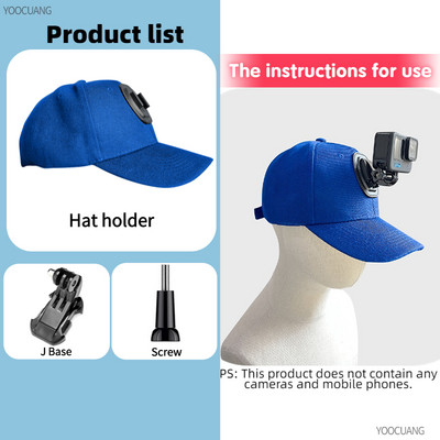 pentru accesorii Go Pro șapcă din pânză pentru pălărie de baseball cu șurub de montare cu cataramă cu cârlig J pentru camera de acțiune GoPro hero 11/10/9/8/7/6 Insta360