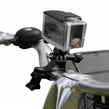 Βάση ποδηλάτου τιμονιού για GoPro Σφιγκτήρας καθίσματος για ποδήλατα Μεταλλικές βίδες + Ρυθμιζόμενος βραχίονας περιστροφής 3 κατευθύνσεων για αθλητική κάμερα Go Pro