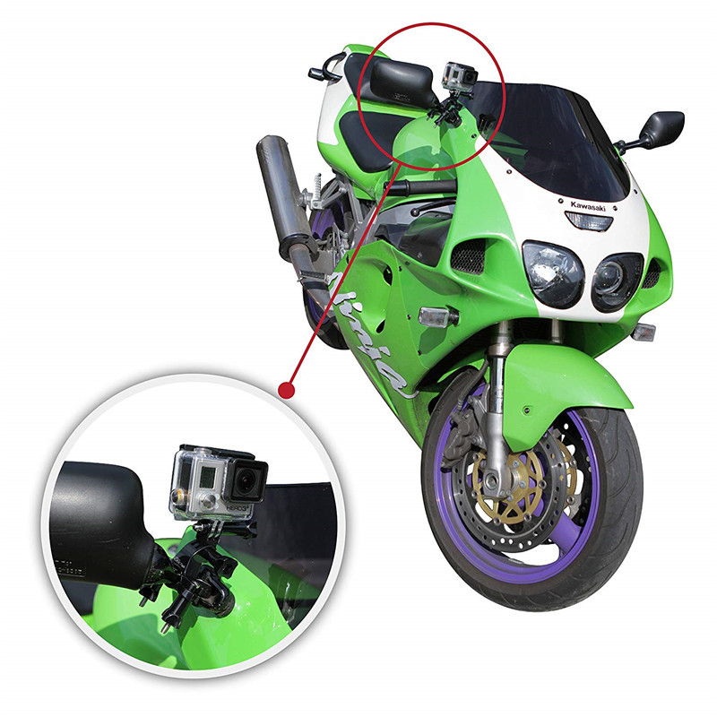 Suport pentru ghidon pentru biciclete pentru clemă pentru tijă de șa GoPro pentru biciclete șuruburi metalice + braț pivotant reglabil în 3 căi pentru camera sport Go Pro