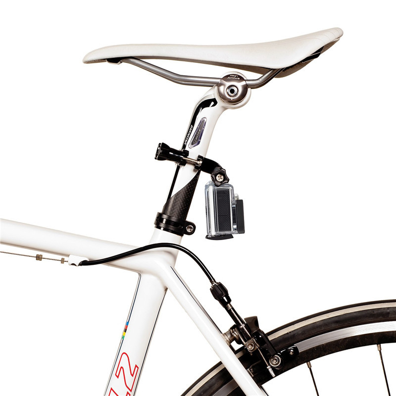 Suport pentru ghidon pentru biciclete pentru clemă pentru tijă de șa GoPro pentru biciclete șuruburi metalice + braț pivotant reglabil în 3 căi pentru camera sport Go Pro
