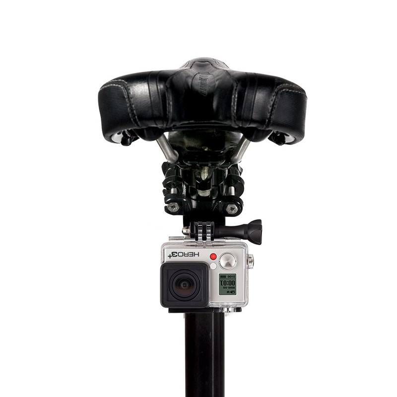 Suport pentru ghidon pentru biciclete pentru clemă pentru tijă de șa GoPro pentru biciclete șuruburi metalice + braț pivotant reglabil în 3 căi pentru camera sport Go Pro