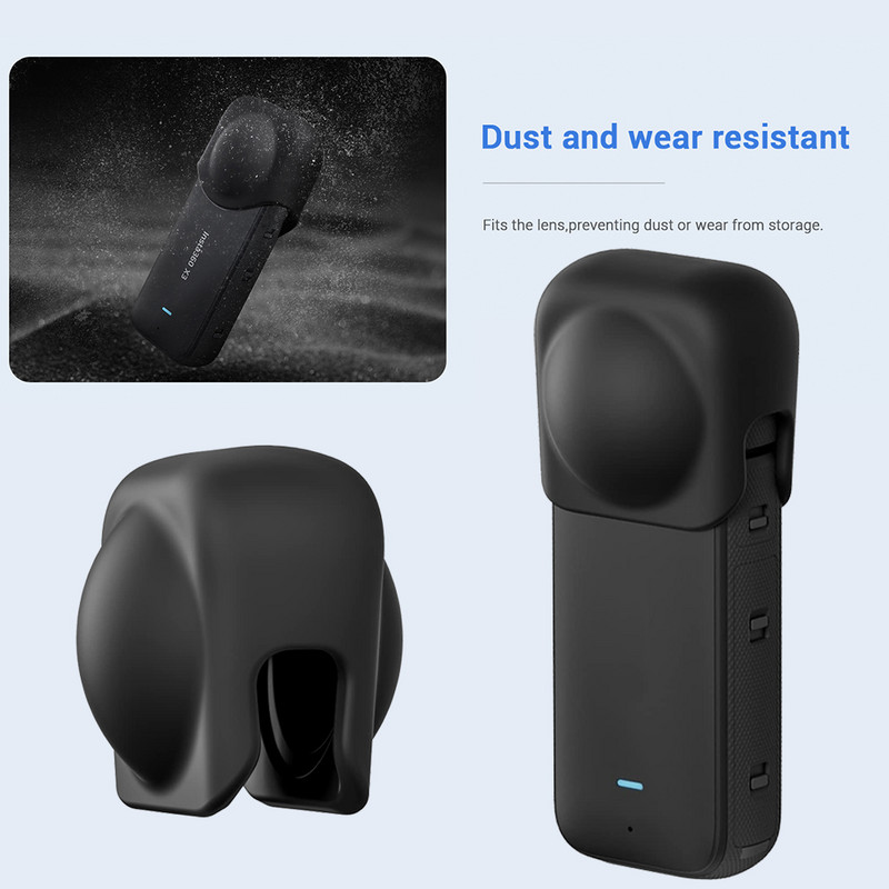 Insta360 X3 poklopac objektiva Silikonski zaštitni poklopac za objektive fotoaparata Insta 360 X3 Fleksibilna meka kapica protiv prašine Dodatak protiv ogrebotina