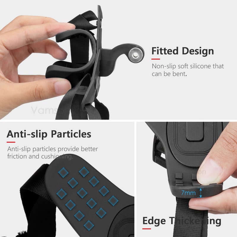 Vamson for Gopro Hero 11 10 9 8 Šalmo laikiklis ant galvos, skirtas Insta360 One X3 su vėjui atspariu putplasčiu motociklo priedais