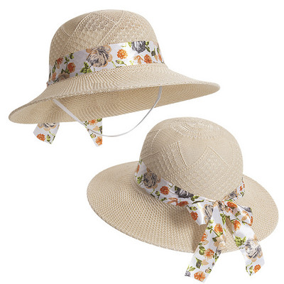 Καλοκαιρινή αντηλιακή προστασία Ψάθινο καπέλο Καπέλα ηλίου με φαρδύ γείσο Γυναικεία καπέλα Γυναικεία καπέλα Παναμά Καπέλα με κορδέλα παπιγιόν για κορίτσια Καπέλο ταξιδιού εξωτερικού χώρου Γυναικείο
