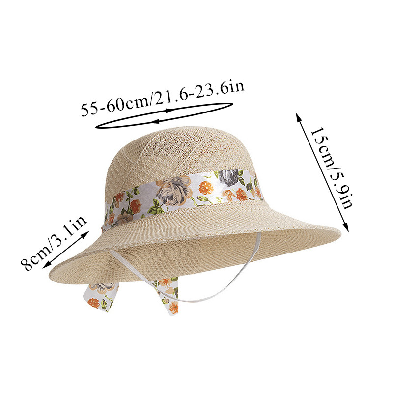 Vasarinė apsauga nuo saulės šiaudinė kepurė nuo saulės Kepurės nuo saulės plačių kraštų moteriškos skrybėlės Moteriškos Panamos kepuraitės su juostele mergaičių lauko kelionių kepuraitės, moteriškos