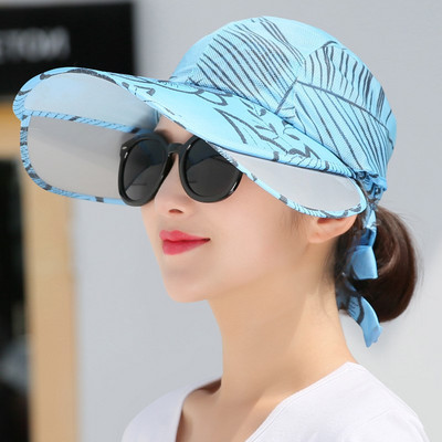 K164 Ženska bejzbolska kapa za sunčanje za plažu Panama suncobran Zaštita od sunca Print Ljetna rastezljiva zaštitna kapa s velikim obodom