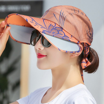K164 Ženska bejzbolska kapa za sunčanje za plažu Panama suncobran Zaštita od sunca Print Ljetna rastezljiva zaštitna kapa s velikim obodom