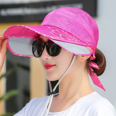 K164 Ženska bejzbolska kapa za sunčanje za plažu Panama suncobran Zaštita od sunca Print Ljetna rastezljiva zaštitna kapa s velikim obodom